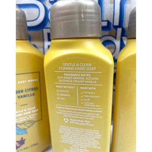 Bath & Body Works GOLDEN CITRUS & VANILA Foaming Hand Soap 3-Pack - Picture 6 of 10